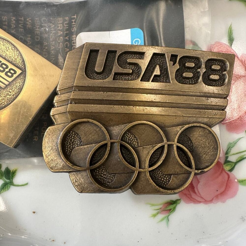 3 USA Olympic‎ Brass Buckles 1984 & 1988